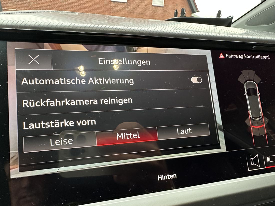 Audi Q4 e-tron: Rückfahrkamera mit Einstellungsmenü